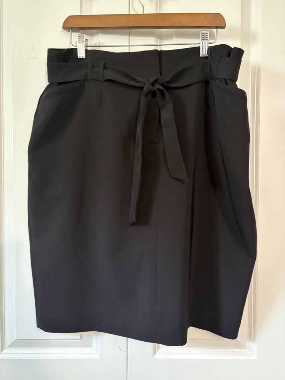 cleo Black Tie-Waist Pencil Skirt for Women